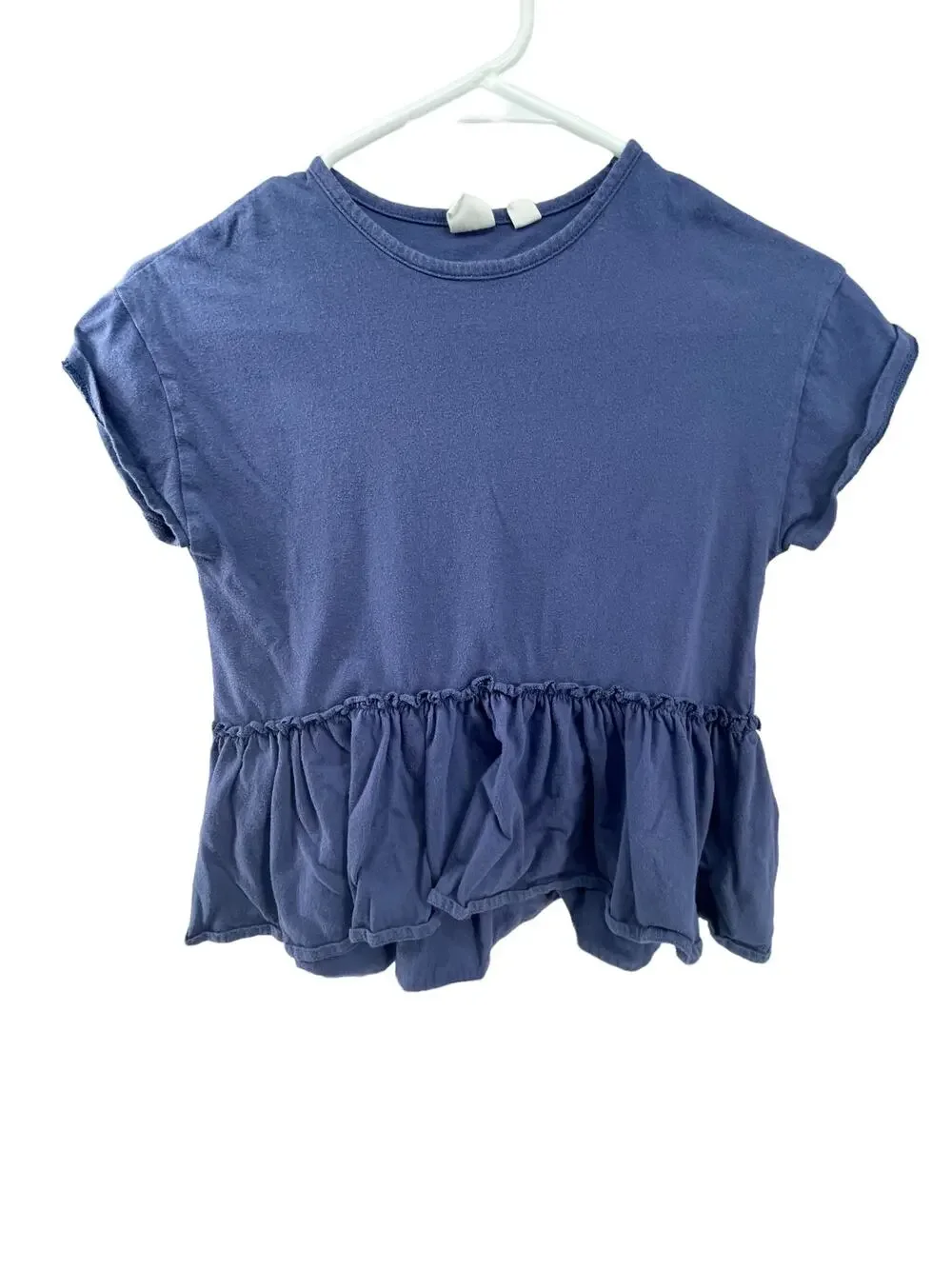 Gap Girls Blue Short Sleeve Peplum Blouse Top Youth Size Medium